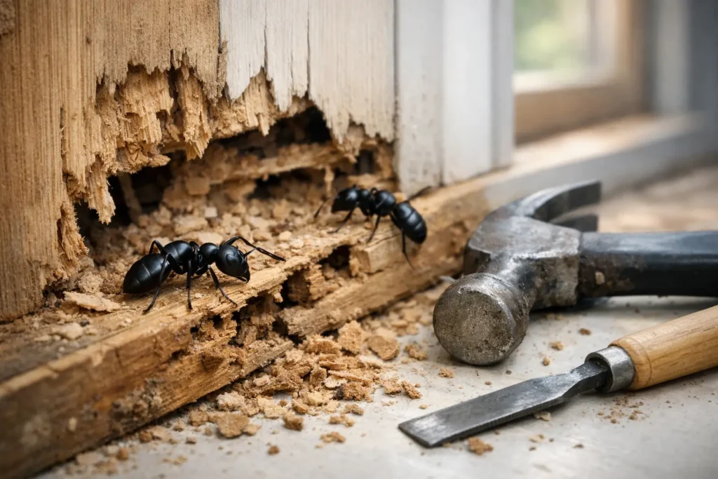 Carpenter Ant Damage in Homes and What It Means